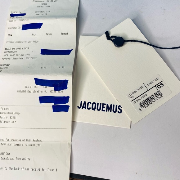 Jacquemus Le Grand Rond (LARGE ROUND) Blue Leather Bag NWT & Authentic - Picture 8 of 17